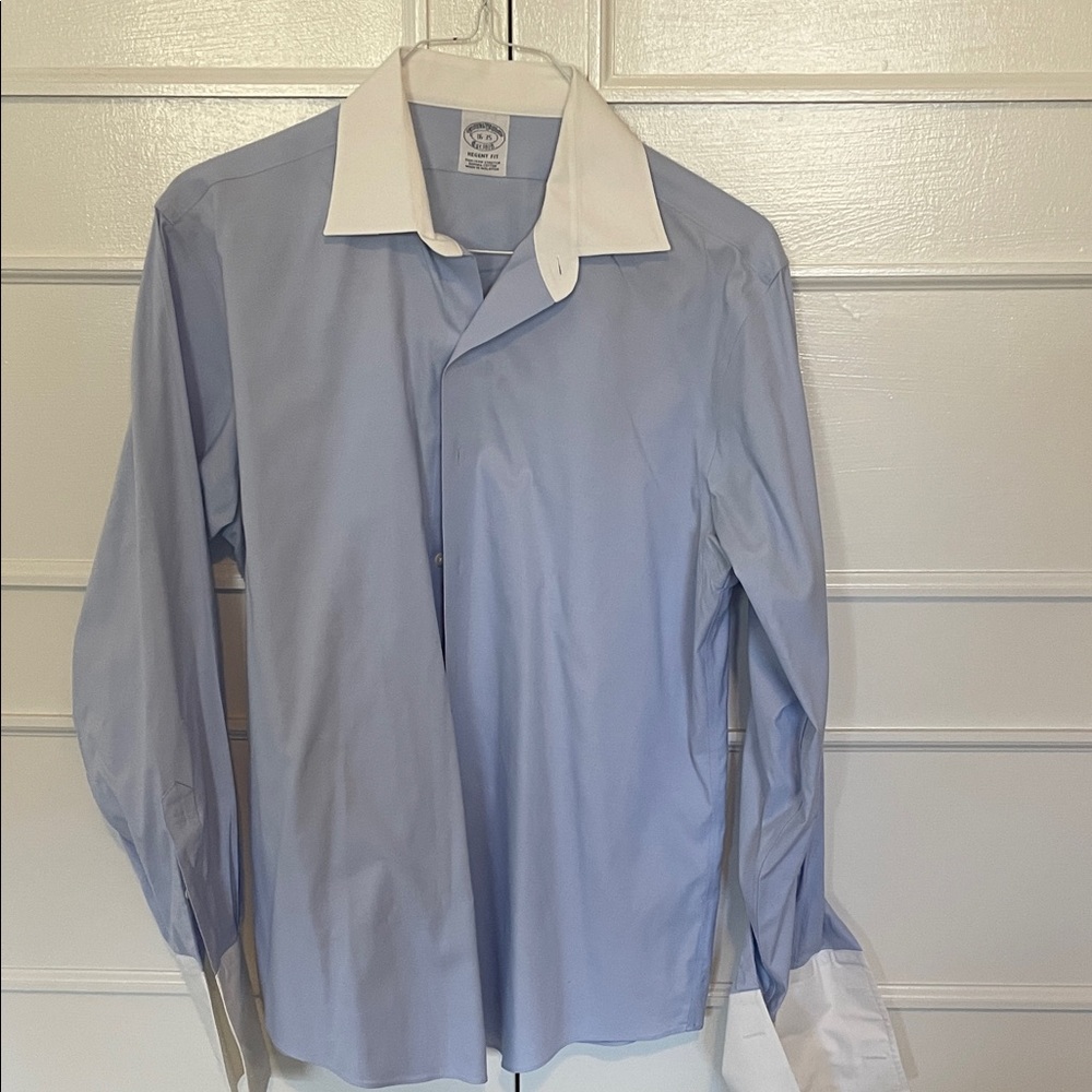 Brooks Brothers Sky Blue Shirt with White Collar